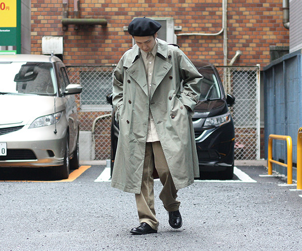 専用オーラリーFINX CHAMBRAY BIG TRENCH COAT AW