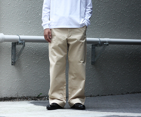 AURALEE WASHED FINX CHINO WIDE PANTS