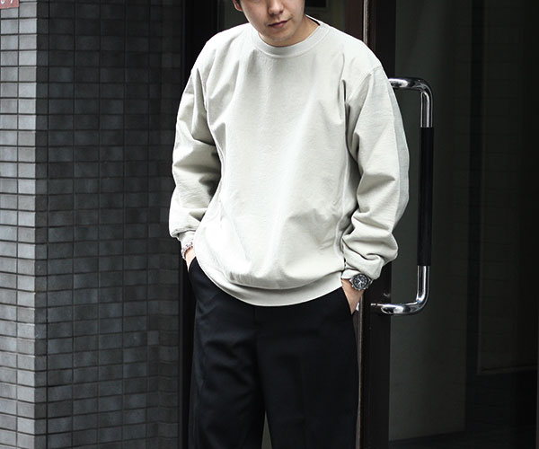 カーキグレー auralee super milled sweat