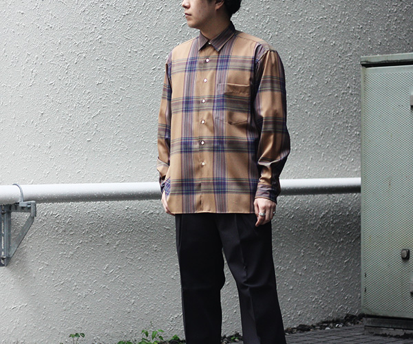 オーラリーSUPER LIGHT WOOL CHECK SHIRTS