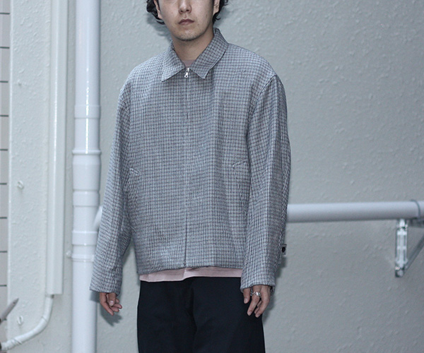 通販高評価】 COMOLI - AURALEE DOUBLE FACE CHECK ZIP BLOUSON