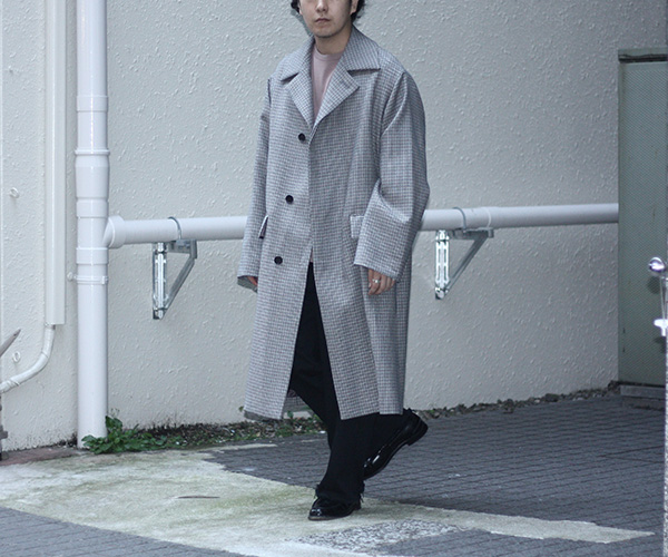 DOUBLE FACE CHECK SOUTIEN COLLAR COAT | www.innoveering.net