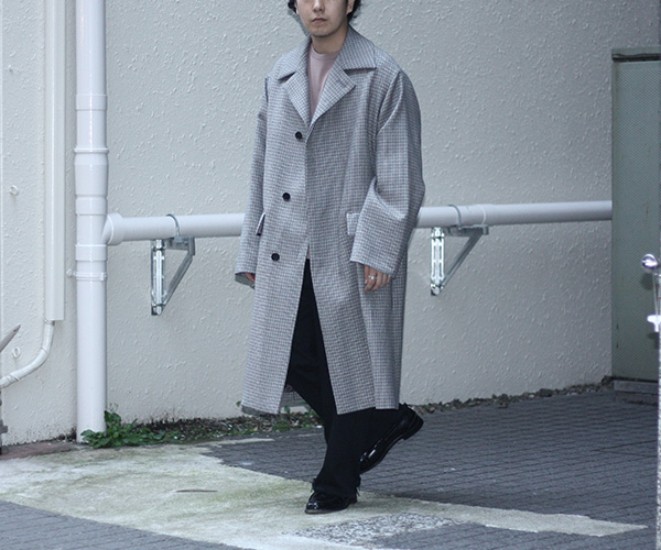 AURALEE CHECK SOUTIEN COLLAR  COAT オーラリー肩幅48cm