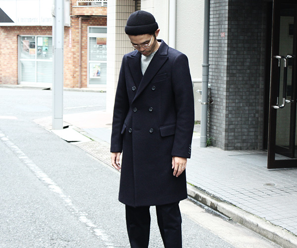 COAT】 SCYE “Wool Cashmere Melton Double Breasted Coat” | andPheb