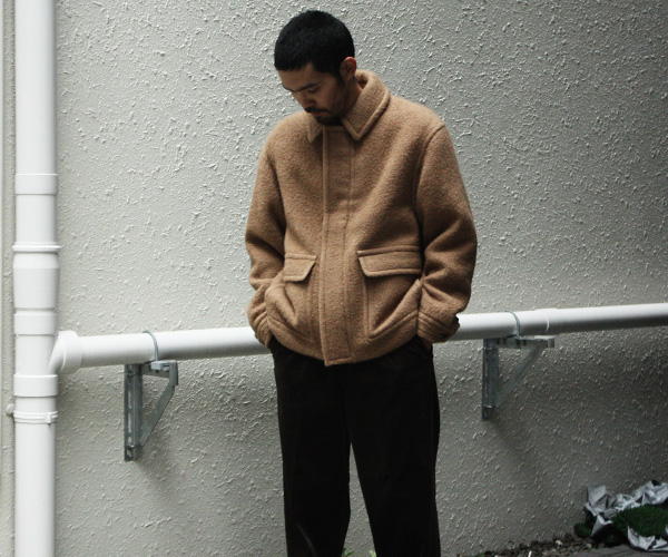 オーラリー BABY CAMEL BRUSHED MELTON BLOUSON | labiela.com