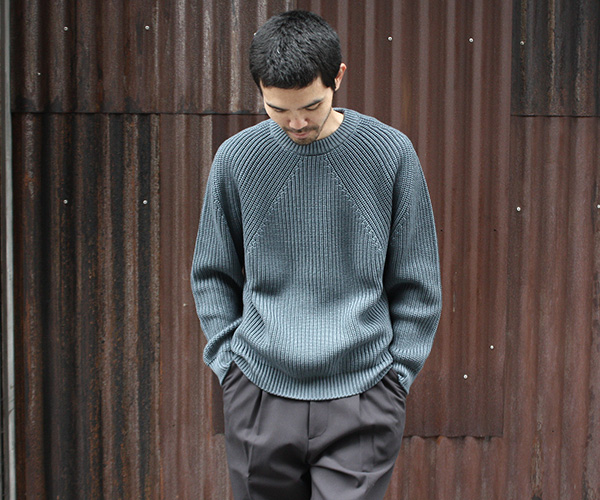 BATONER SIGNATURE CREW NECK グレイブルー | www.nov-ita.fr