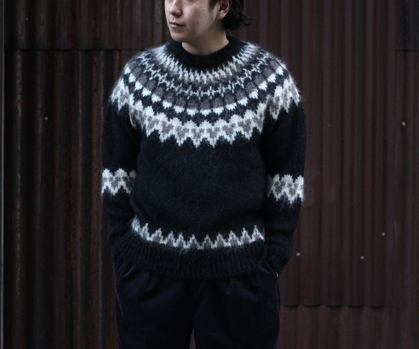 11/2(土)販売開始!!BATONER Mohair Nordic Crew Neck Sweater 