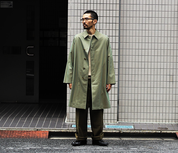 ANATOMICA アナトミカ 日本製 SINGLE RAGLAN COAT I 高密度コットンギャバジン シングルラグランコート 530-452-11 46 OLIVE 玉虫色 ステンカラー アウター【ANATOMICA】