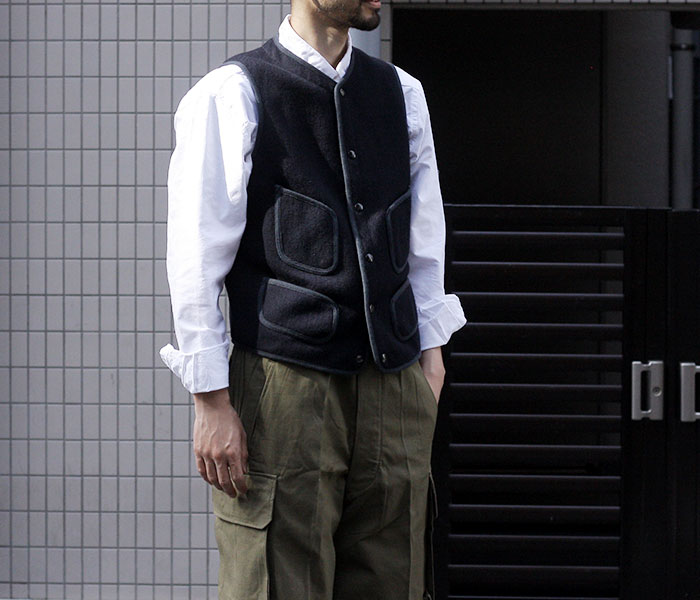 美品 ANATOMICA BB VEST #D.NAVY ビーチクロス ベスト