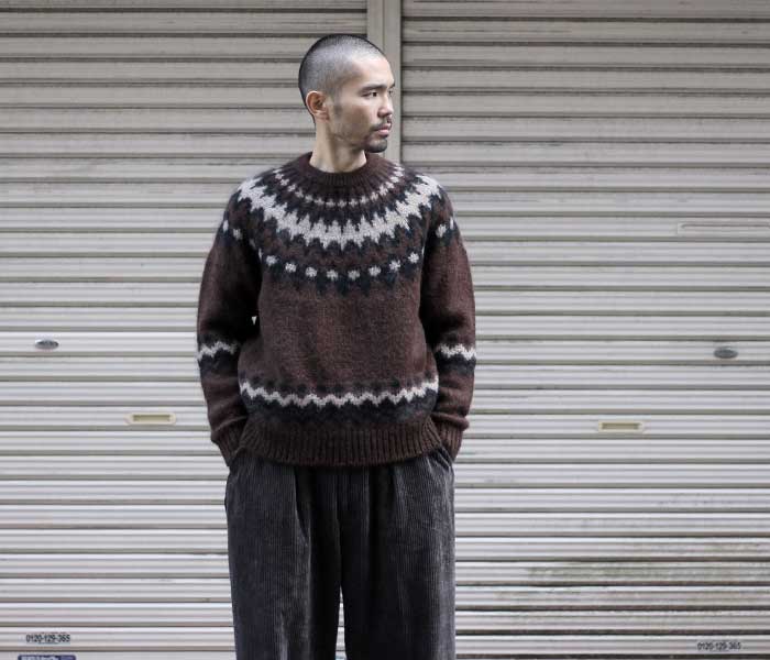 BATONER バトナー MOHAIR NORDIC DRIVERS KNIT - カーディガン