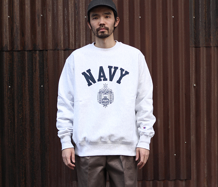 CHAMPION REVERSE WEAVE U.S.NAVY CREW NECK SWEAT SHIRT | andPheb Staff Blog