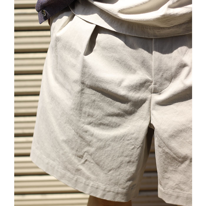 22SS A.PRESSE Two Tuck Chino Shorts ベージュ 安価 ワタナベ 10200円