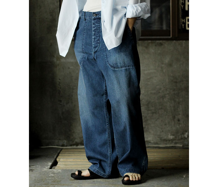 パンツA.PRESSE Denim Baker Pants アプレッセ US Navy