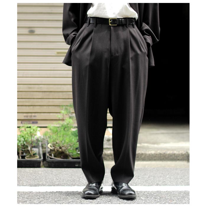 2024年 お歳暮・冬ギフト特集 NONNOTTE ノノット バックサテンギャバジン ワイド 2タック パンツ