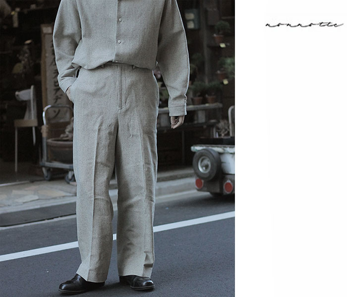 ノノット NONNOTTE ワイドトラウザー コットン サマーウール