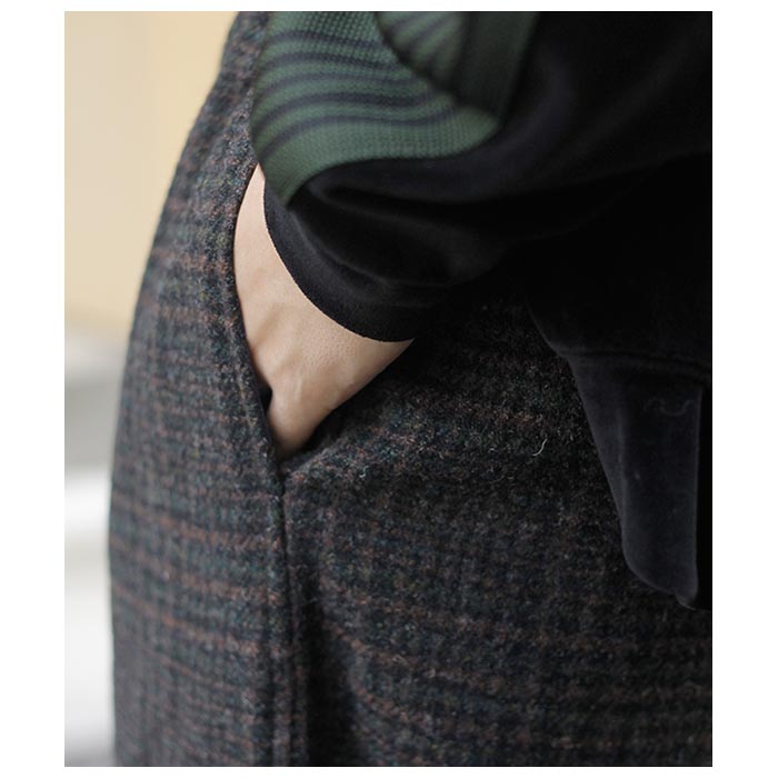 ニードルズ NEEDLES ウール グレン プレイド ヒザデルパンツ