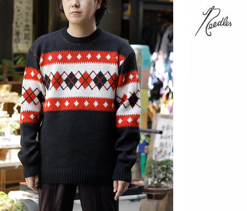 ニードルズ NEEDLES アーガイル クルーネックセーター Crew Neck ニードルズ NEEDLES アーガイル クルーネックセーター Crew Neck