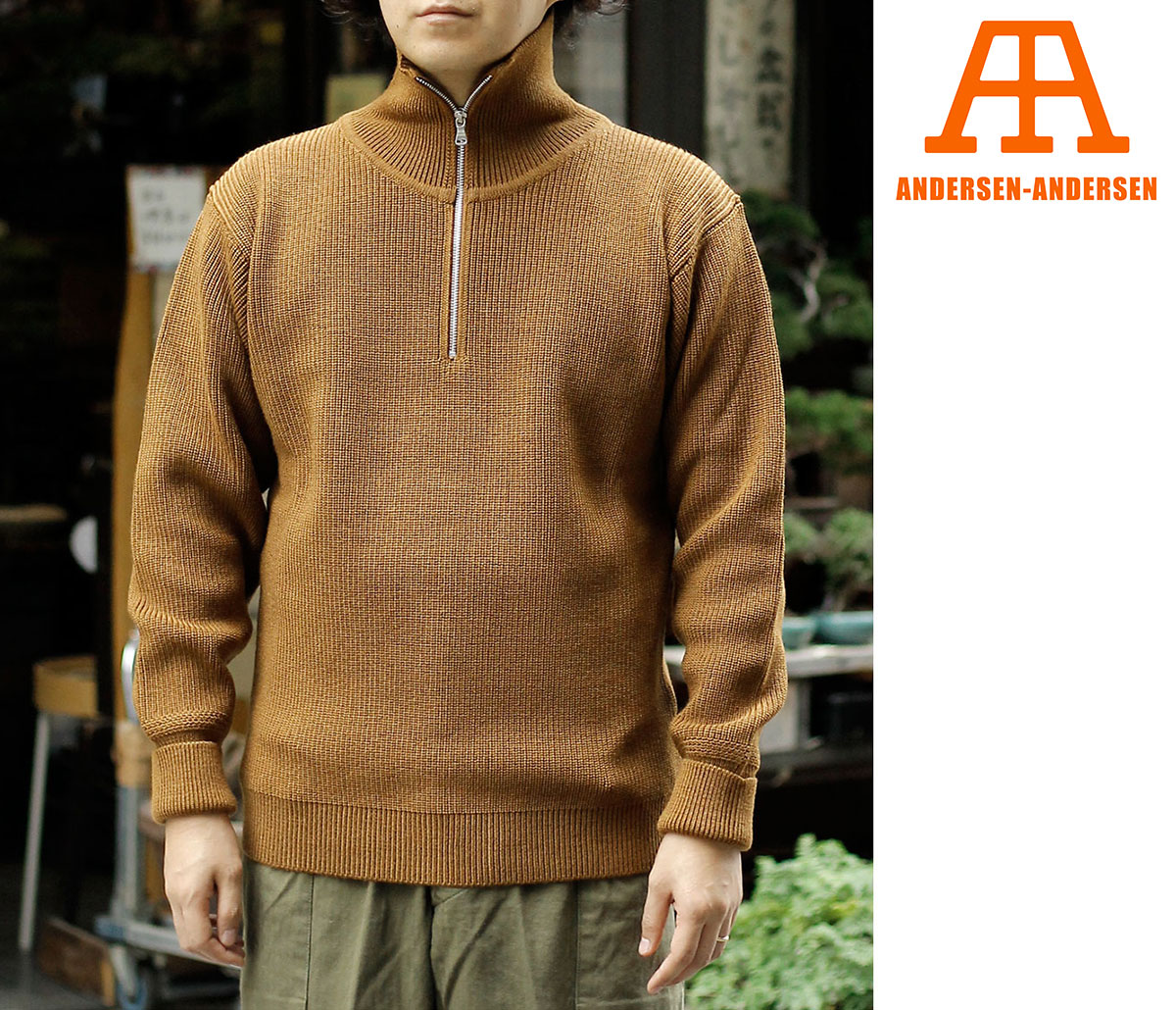 【極美品】アンデルセンアンデルセン　ドライバーズニット　M グリーン アンデルセンアンデルセン ANDERSEN-ANDERSEN ドライバーズ