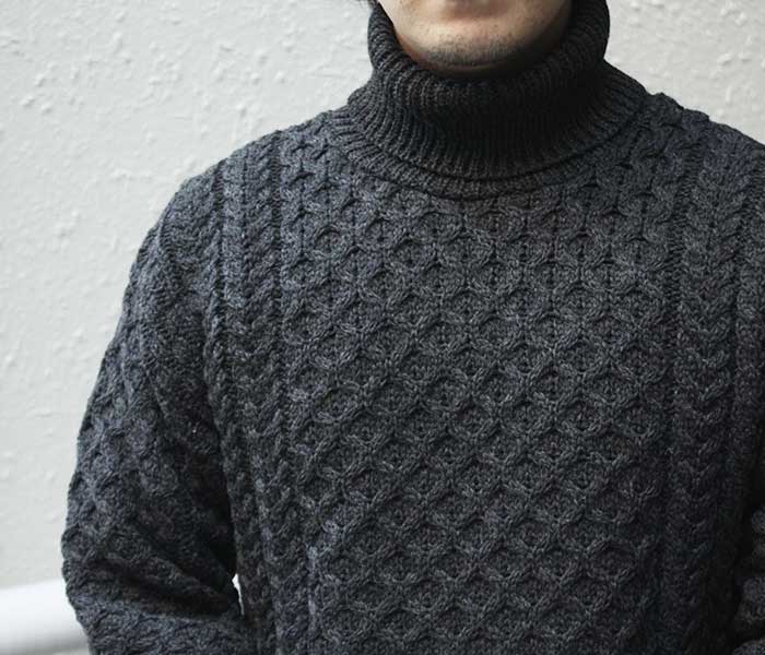 クリスマスファッション アランクラフト Aran Crafts Ireland ニット タートルネック トップス