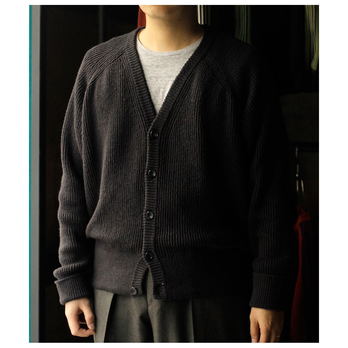 【2025年完売】90'S カーディガン　argue atlier COTTON WASHI KNIT ｜ オーバーサイズニット