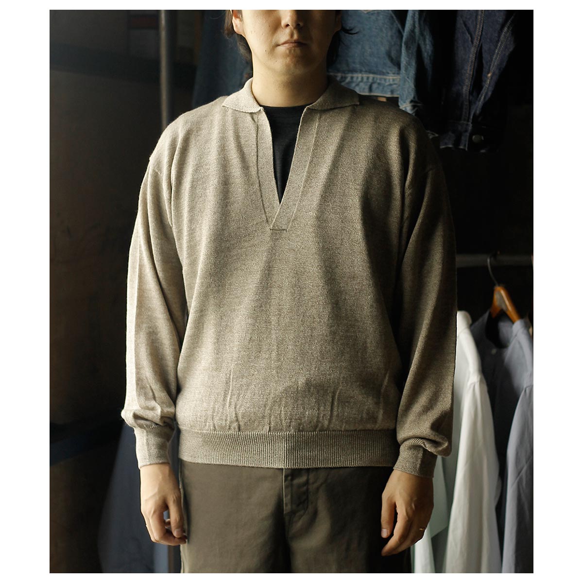 BATONER  バトナー　（M）モヘヤ　カーキ　【美品】 Demi-Luxe BEAMS（デミルクス ビームス）BATONER / フラッフィ