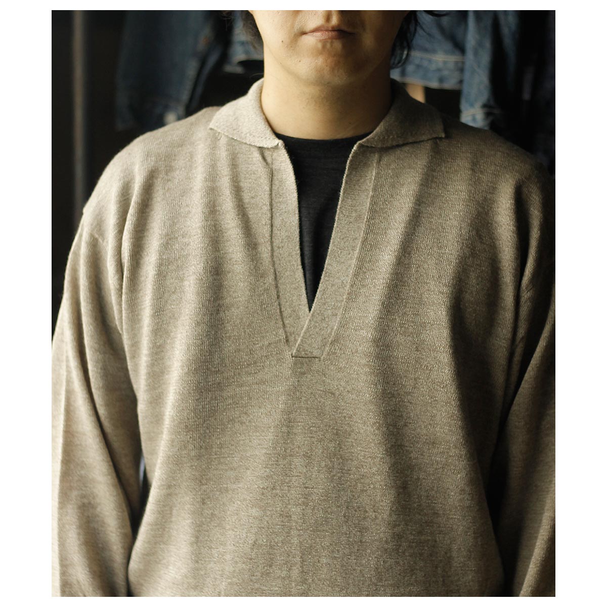 BATONER25SSラミーポロシャツ 2バトナー バトナー BATONER ラミー ウール スキッパー セーター RAMIE