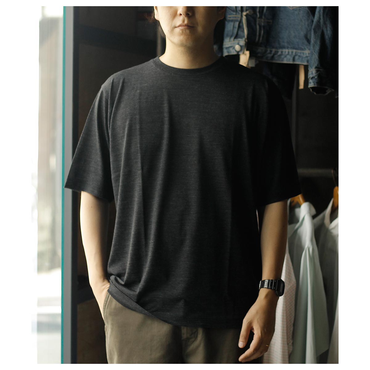 BATONER クルーネックウールシャツ　サイズ2 bn25fm009_1.jpg
