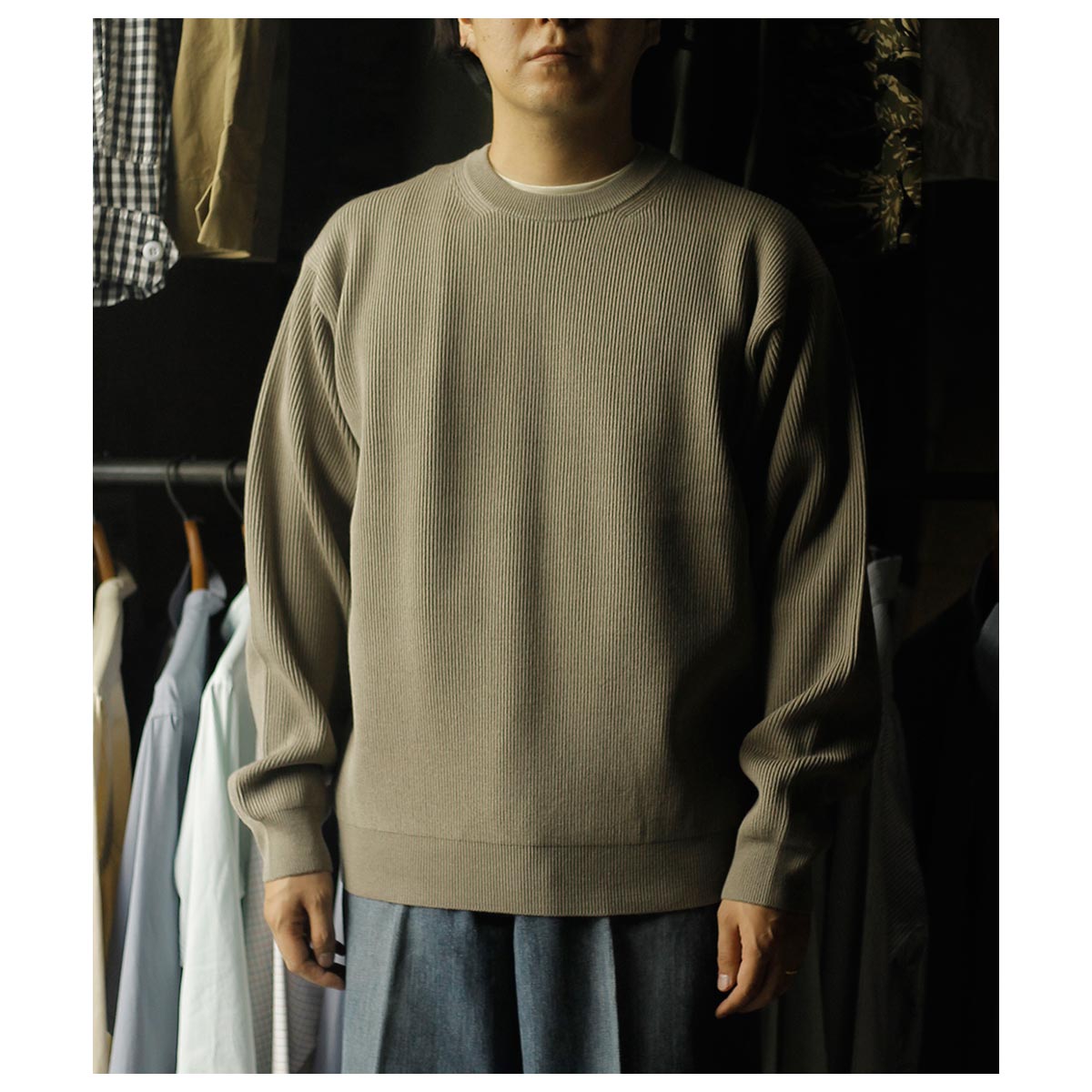 バトナー BATONER スーパー ハイツイスト ウール クルーネック SUPER