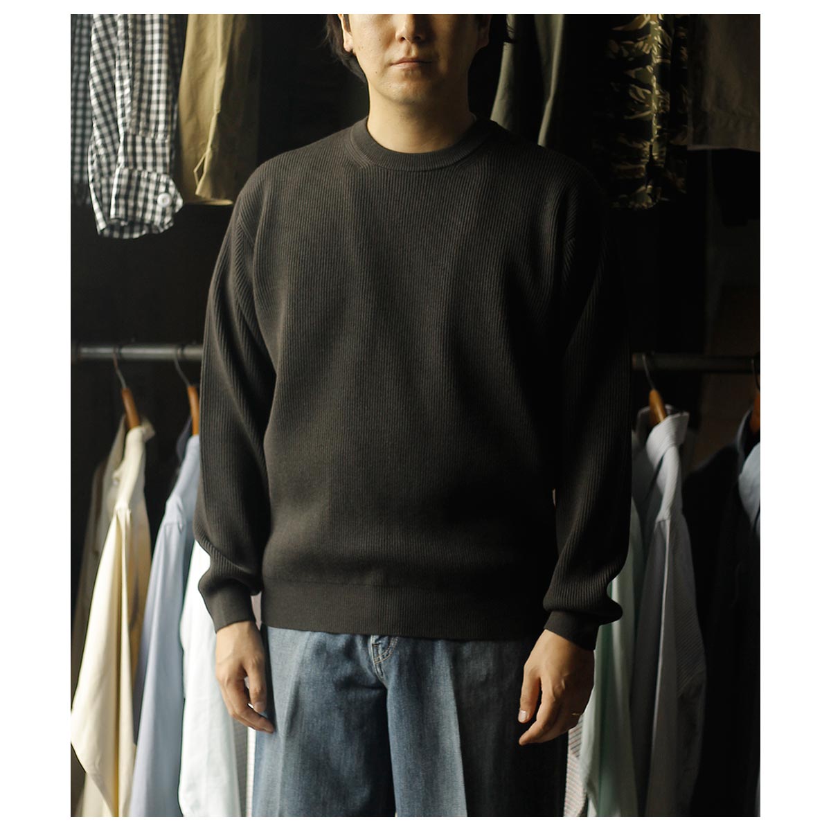 トップス BATONER HYPER TWIST WOOL CREW NECK Men SUPER HIGH TWIST WOOL CREW NECK - BATONER｜ONLINE STORE