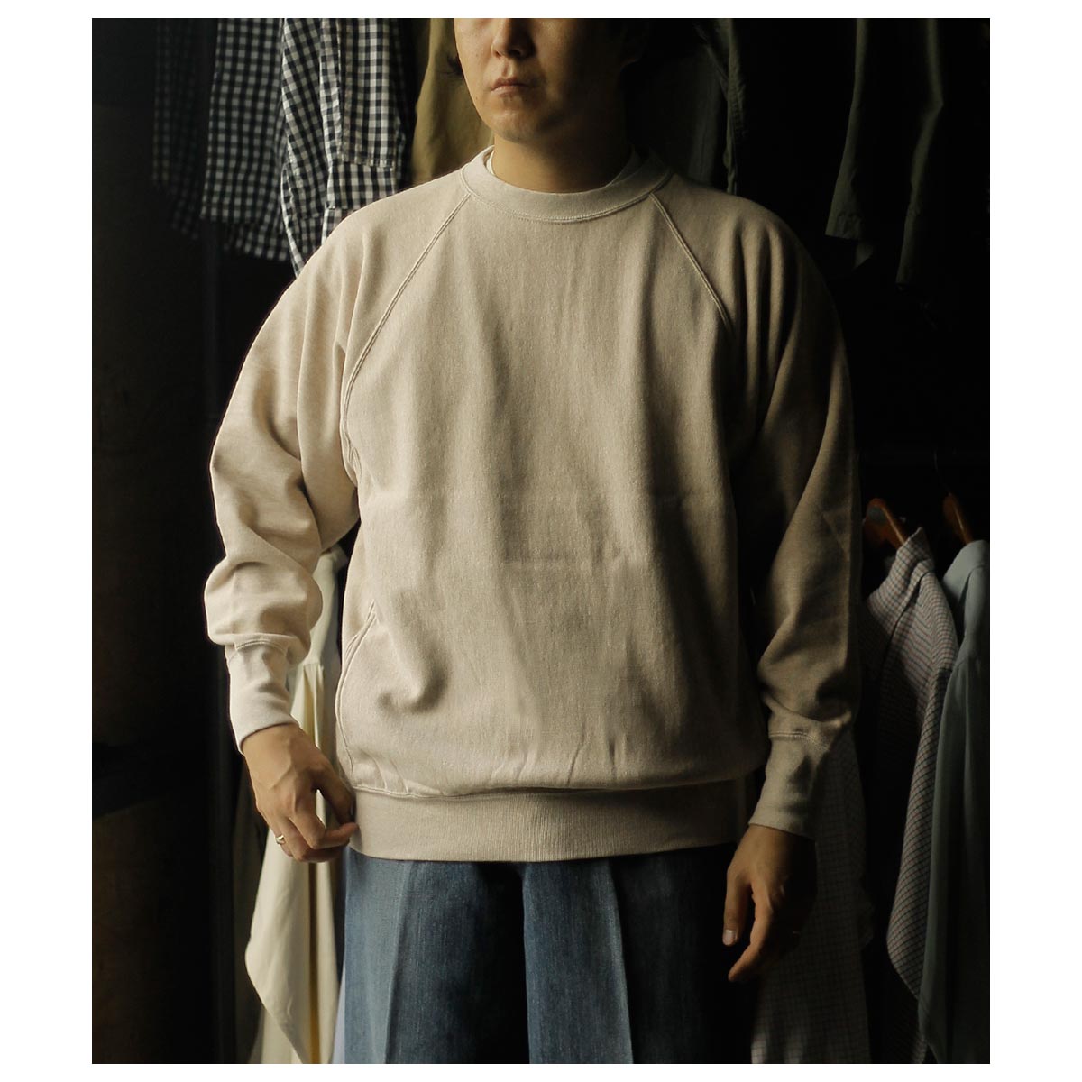 バトナー BATONER メランジェカラー ジャンベルカ裏毛 クルーネック