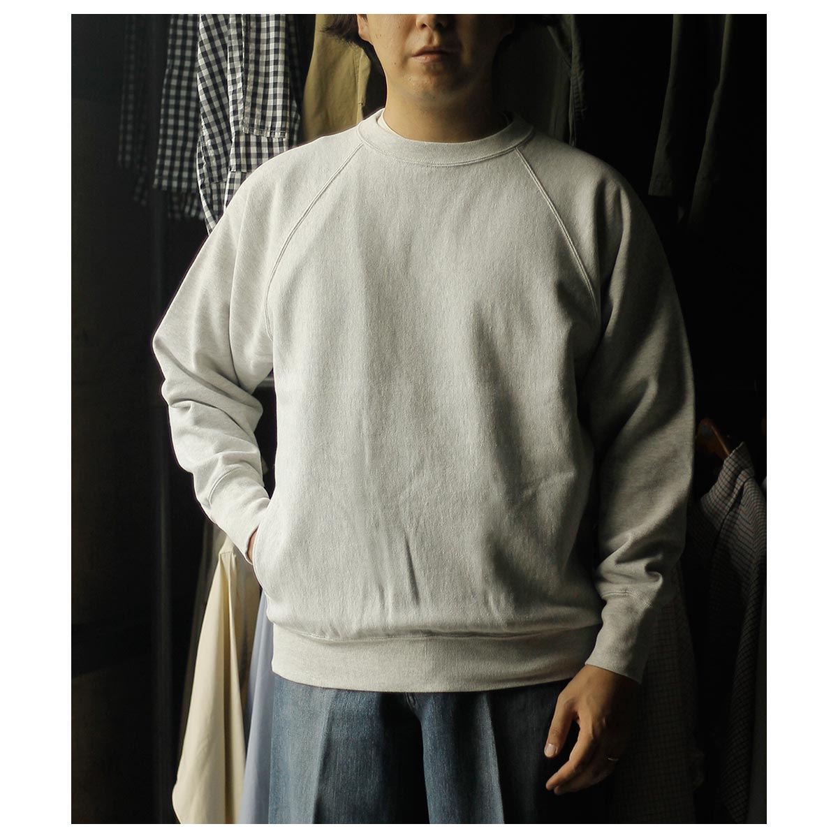 バトナー BATONER メランジェカラー ジャンベルカ裏毛 クルーネック