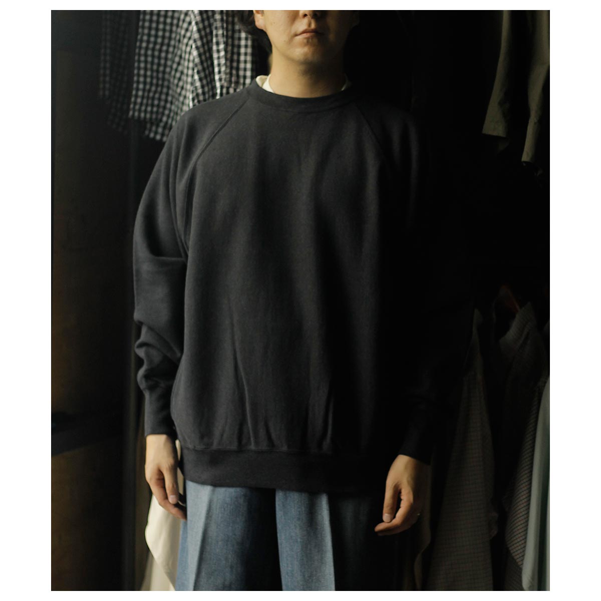 バトナー BATONER メランジェカラー ジャンベルカ裏毛 クルーネック