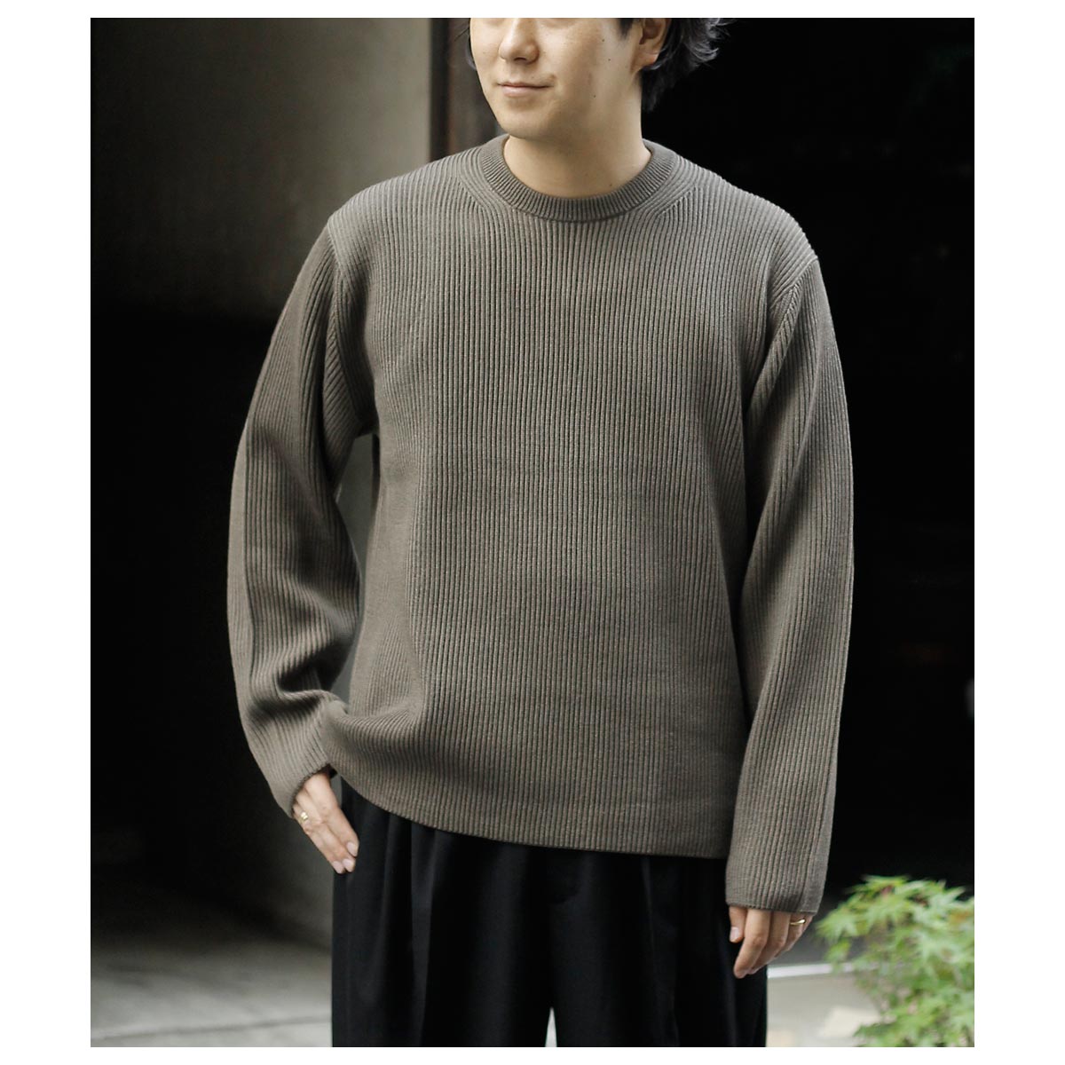 バトナー ソリッドウール リブ クルーネック バトナー BATONER ソリッド ウールリブ クルーネック SOLID WOOL