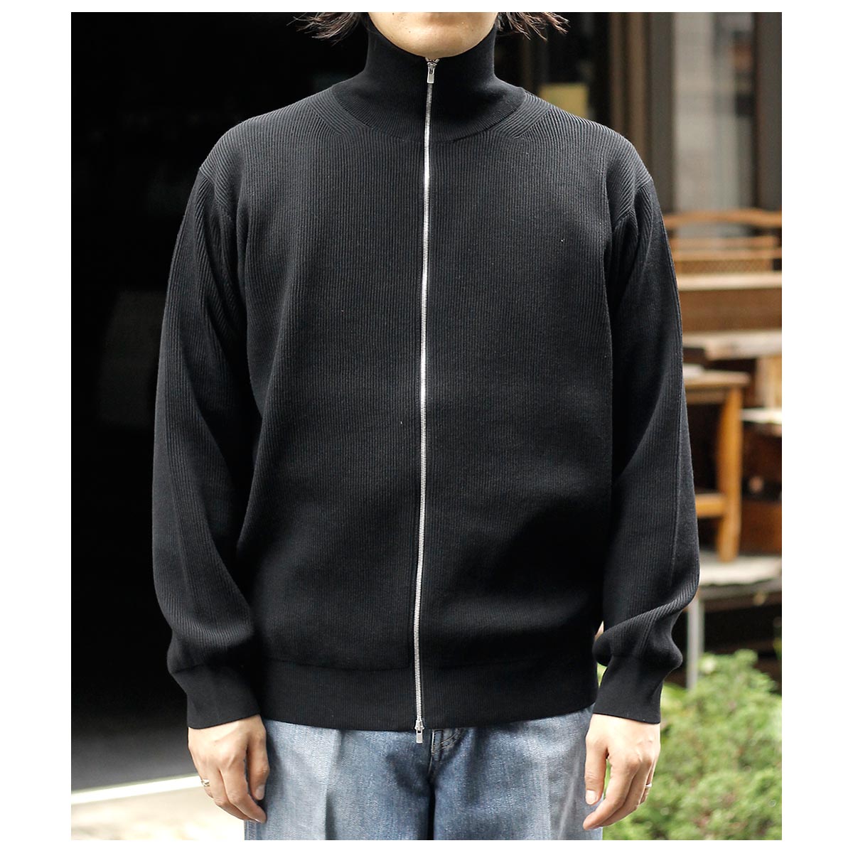 バトナー BATONER ハードツイスト ウール リブ ドライバーズニット
