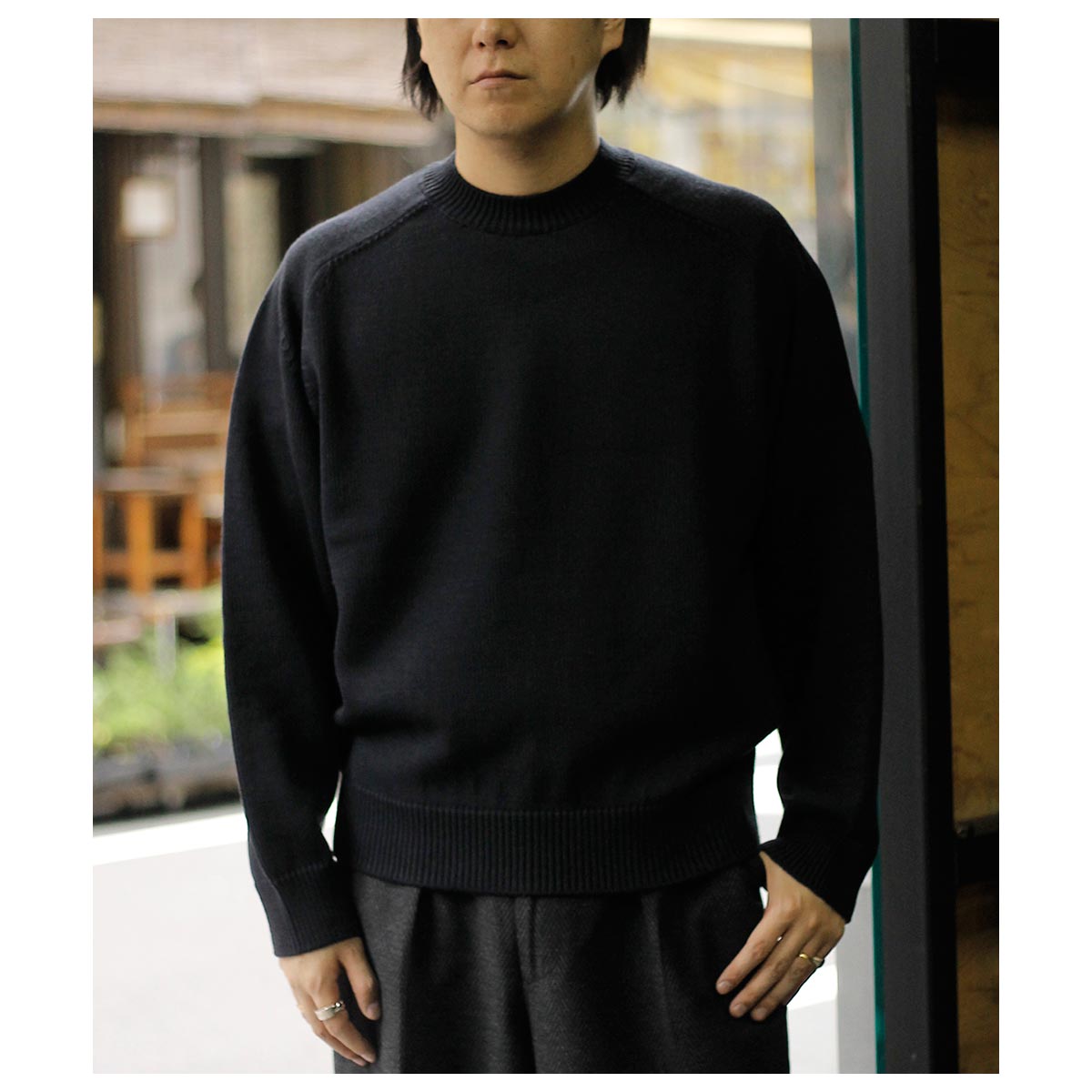 バトナー BATONER ソリッド ウール 天竺 クルーネック SOLID WOOL