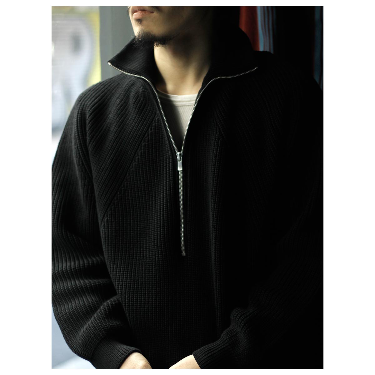 バトナー BATONER コットン シグネチャー ハーフジップ SIGNATURE HALF