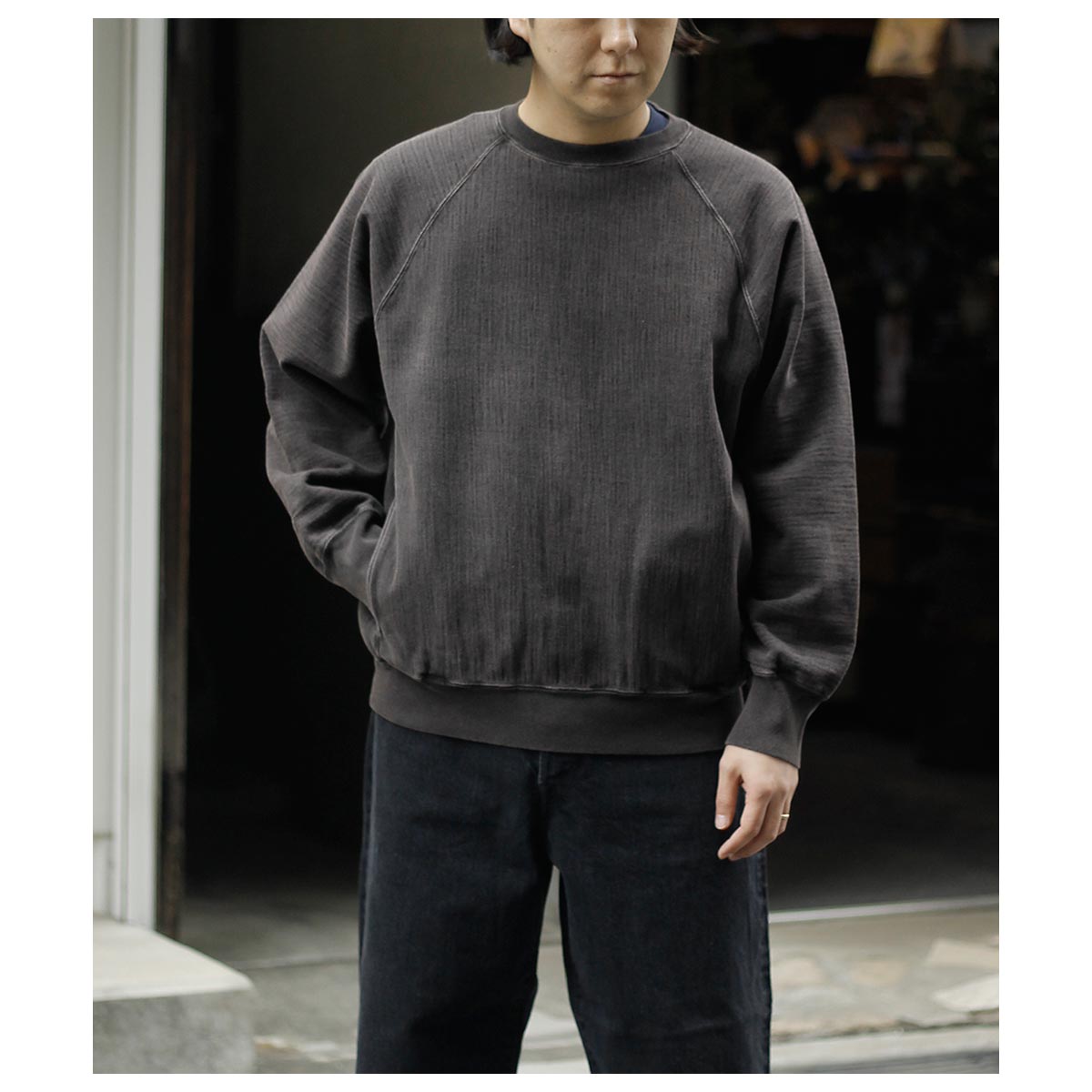 バトナー BATONER ジャンベルカ 裏毛 フェードカラー クルーネック