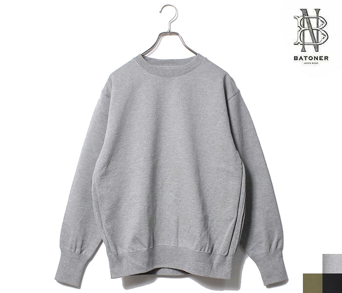 バトナー BATONER コットン シグネチャー ハーフジップ ニット