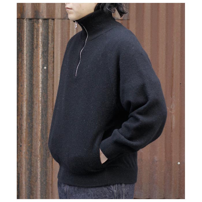 バトナー BATONER バックループ キャメル ハーフジップ BACKLOOP