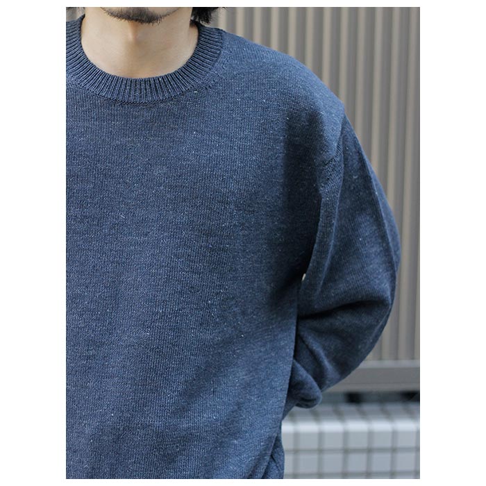 バトナー BATONER ウォッシュド ハイカウント リネン クルー