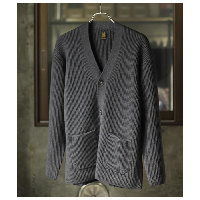 バトナー BATONER ソリッドウール リブ カーディガン SOLID WOOL