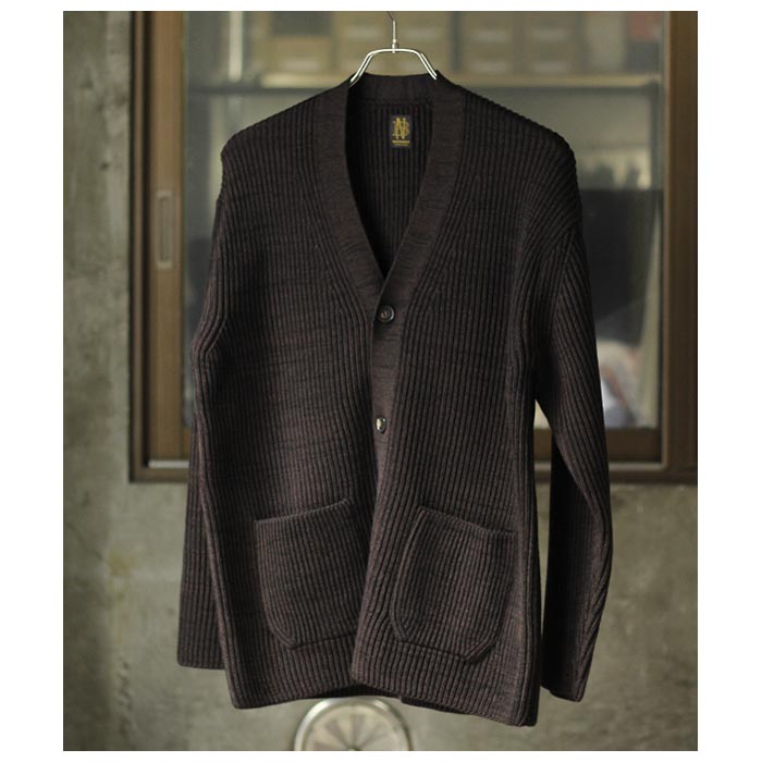 バトナー BATONER ソリッドウール リブ カーディガン SOLID WOOL