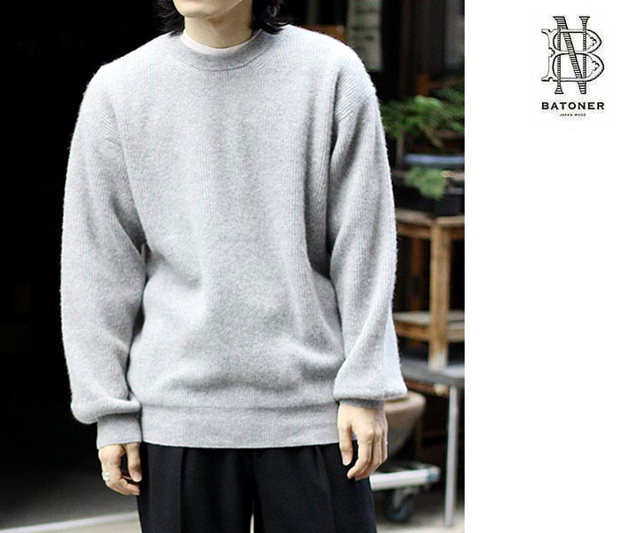 バトナー BATONER カシミヤ フォックス クルーネックセーター