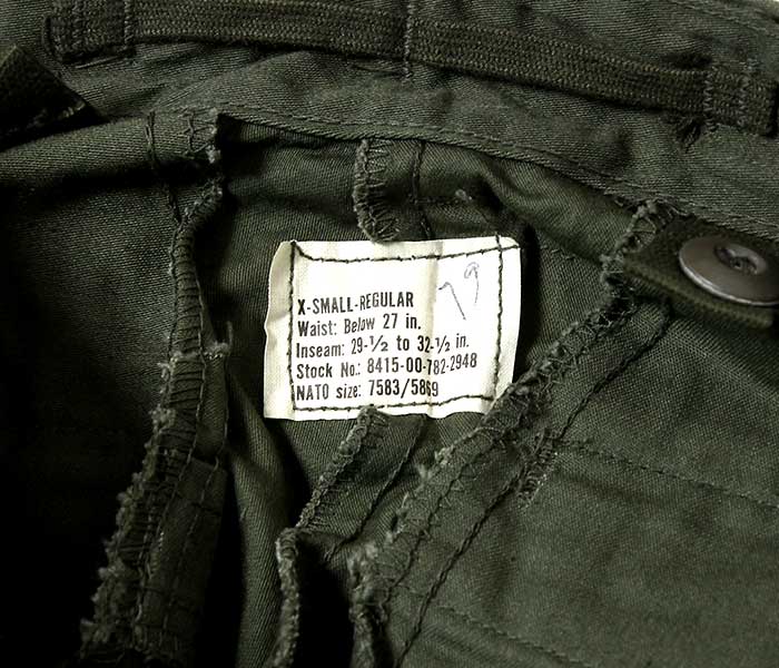 M-65 パンツ XS-REGULAR デッドストック 米軍 フィールドパンツ