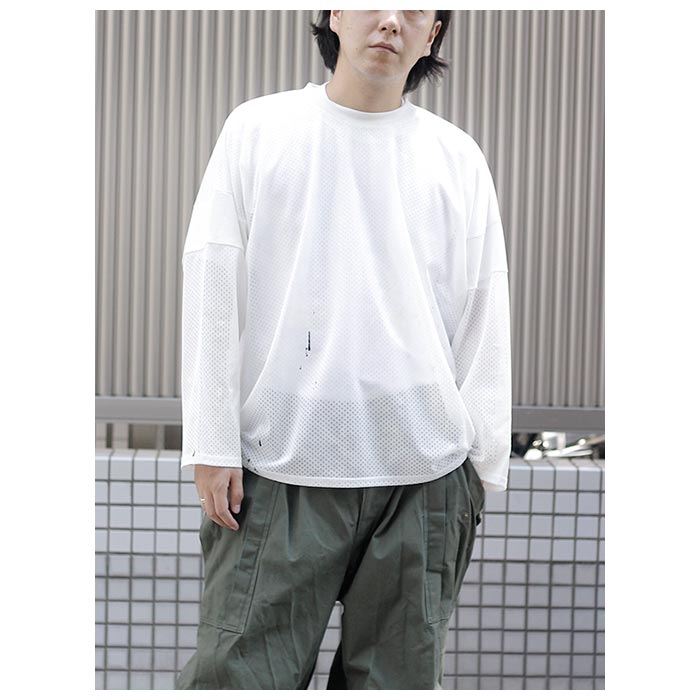 驚きの激安価格 グランク GURANK ペイントロングスリーブメッシュTシャツ Paint トップス