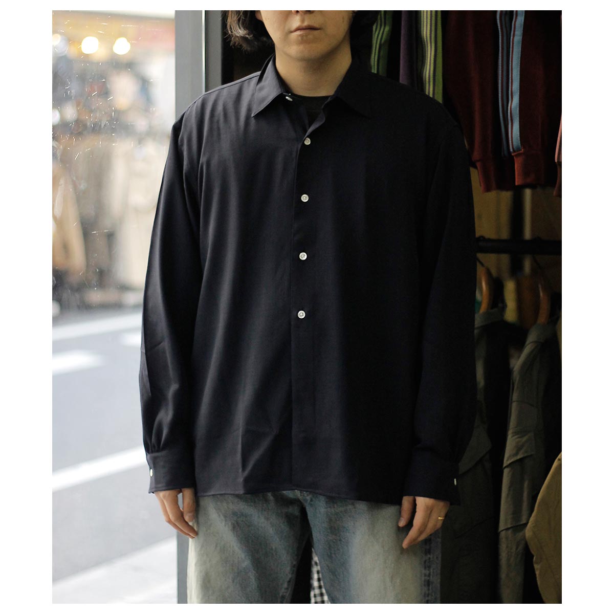 インチ Intch. サマーウール レギュラーカラーシャツ Shalt SV (1026-1