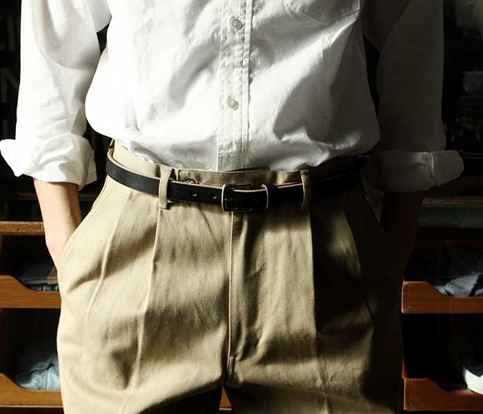 インテリム INTERIM 24aw オークバークレザーベルト 25mm OAK