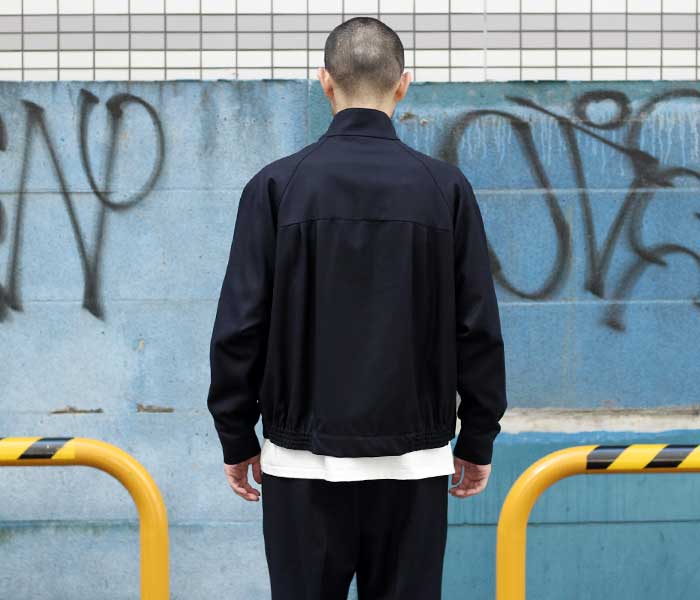 INTÉRIM/インテリム】PURE BLACK WOOL HARRINGTON JACKET