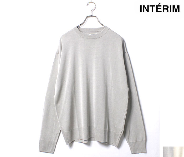 インテリム INTERIM シルク クルーネック ニット セーター SILK