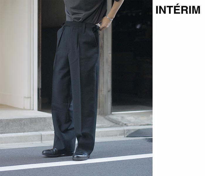 新品未使用　NEAT イングランドベンタイルテーパードスラックス インテリム INTERIM キッドモヘア ウール 1タック ワイド テーパード